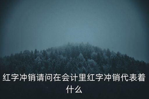 紅字沖銷請(qǐng)問在會(huì)計(jì)里紅字沖銷代表著什么