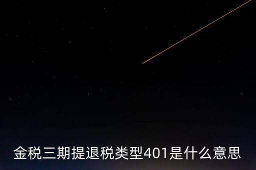 金稅三期提退稅類型401是什么意思