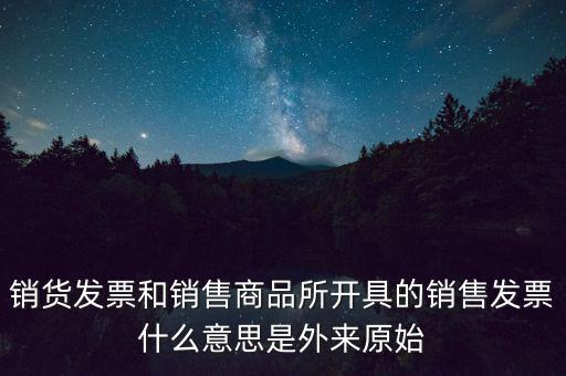 銷貨發(fā)票和銷售商品所開具的銷售發(fā)票什么意思是外來原始