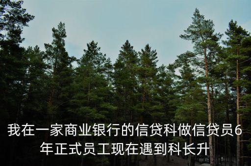 我在一家商業(yè)銀行的信貸科做信貸員6年正式員工現(xiàn)在遇到科長升