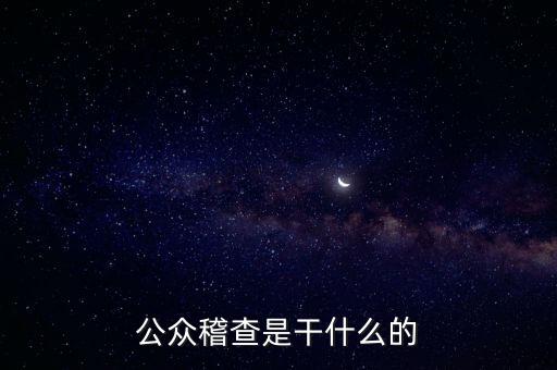 公眾稽查是干什么的