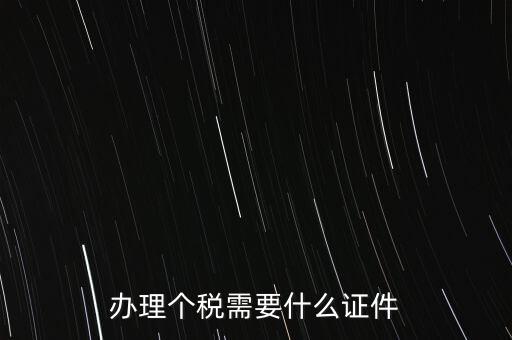 辦理個稅需要什么證件