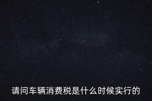 請問車輛消費稅是什么時候實行的