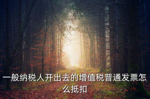 一般納稅人開出去的增值稅普通發(fā)票怎么抵扣