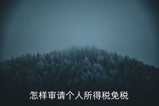 怎樣審請個(gè)人所得稅免稅