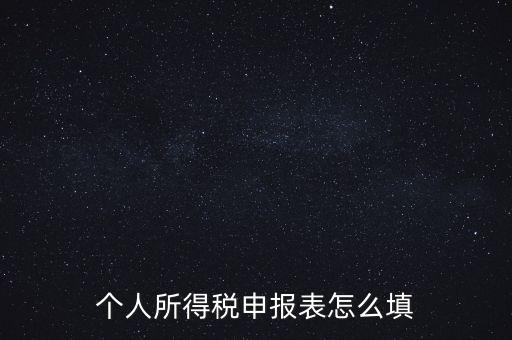 個人所得稅申報表怎么填