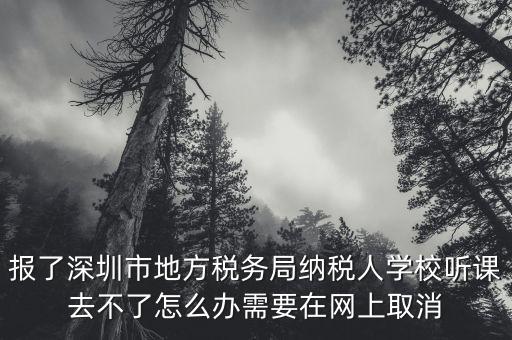 報(bào)了深圳市地方稅務(wù)局納稅人學(xué)校聽(tīng)課去不了怎么辦需要在網(wǎng)上取消