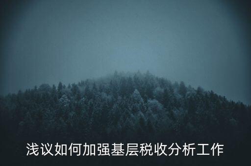 如何搞好稅收科研，淺議如何加強基層稅收分析工作