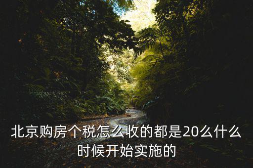 北京購房個稅怎么收的都是20么什么時(shí)候開始實(shí)施的