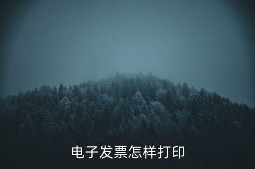 電子發(fā)票怎樣打印