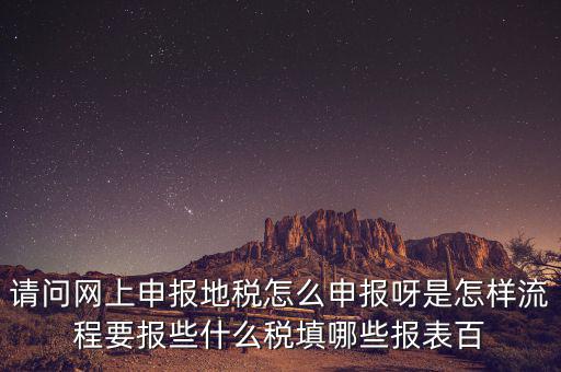 請(qǐng)問(wèn)網(wǎng)上申報(bào)地稅怎么申報(bào)呀是怎樣流程要報(bào)些什么稅填哪些報(bào)表百