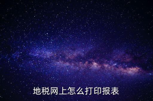 地稅網上怎么打印報表