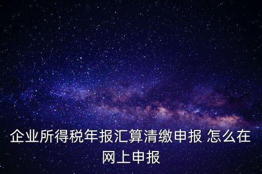 企業(yè)所得稅年報匯算清繳申報 怎么在網(wǎng)上申報