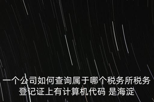 一個(gè)公司如何查詢屬于哪個(gè)稅務(wù)所稅務(wù)登記證上有計(jì)算機(jī)代碼 是海淀