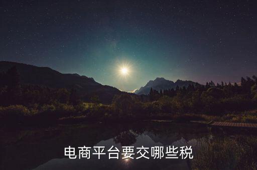 電商平臺(tái)要交哪些稅