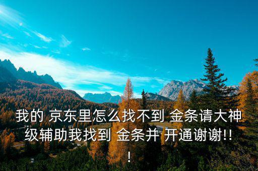 京東金條怎么開通,你好京東金條開通要求嚴(yán)格!