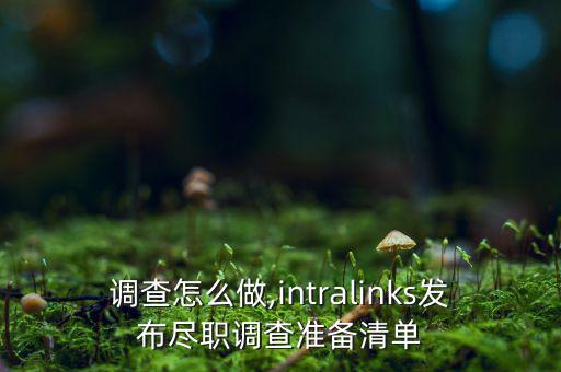 盡職調查怎么做,intralinks發(fā)布盡職調查準備清單