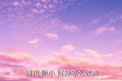  同花 順小 財神怎么收費