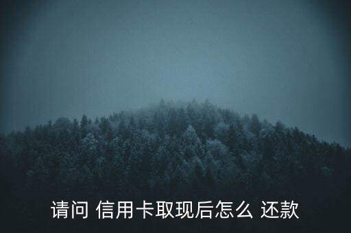 請(qǐng)問(wèn) 信用卡取現(xiàn)后怎么 還款