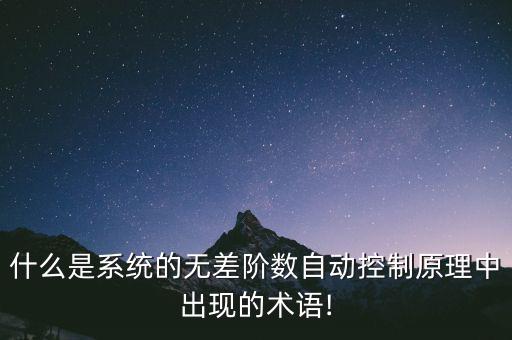 什么是系統(tǒng)的無差階數自動控制原理中出現(xiàn)的術語!