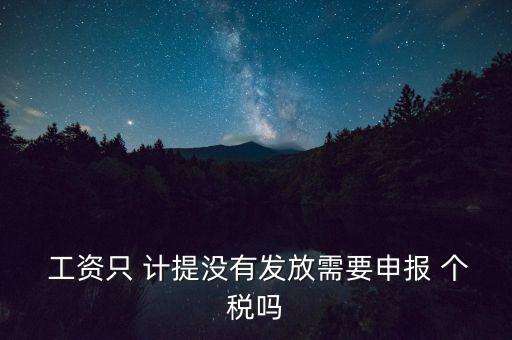  工資只 計(jì)提沒有發(fā)放需要申報(bào) 個(gè)稅嗎