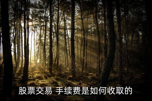 股票交易 手續(xù)費是如何收取的