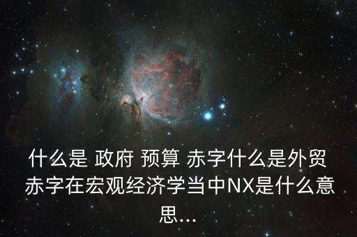 什么是 政府 預算 赤字什么是外貿 赤字在宏觀經濟學當中NX是什么意思...