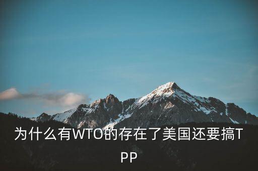 為什么有WTO還會(huì)產(chǎn)生tpp，為什么有WTO的存在了美國(guó)還要搞TPP