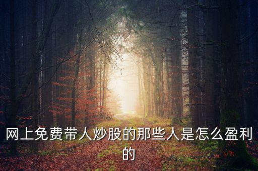 網(wǎng)上免費帶人炒股的那些人是怎么盈利的