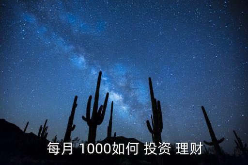  每月 1000如何 投資 理財