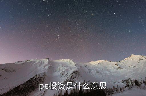 什么叫pe投資，pe投資是什么意思