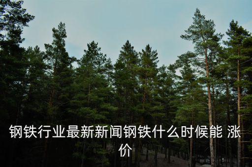 鋼鐵行業(yè)最新新聞鋼鐵什么時候能 漲價