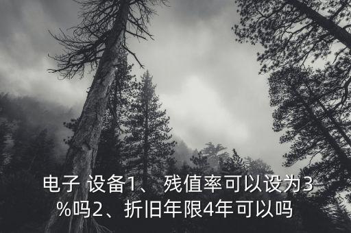  電子 設(shè)備1、 殘值率可以設(shè)為3%嗎2、折舊年限4年可以嗎