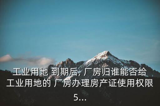 工業(yè)用地 到期后, 廠房歸誰能否給工業(yè)用地的 廠房辦理房產(chǎn)證使用權(quán)限5...