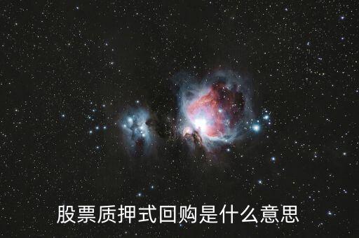 股票質(zhì)押式回購(gòu)是什么意思