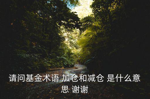 請問基金術(shù)語 加倉和減倉 是什么意思 謝謝