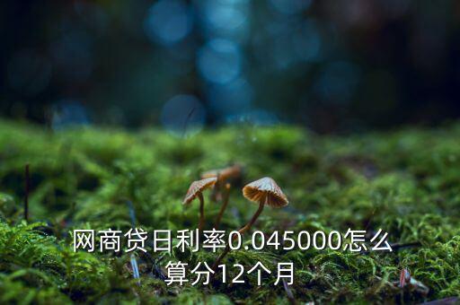  網(wǎng)商貸日利率0.045000怎么算分12個月