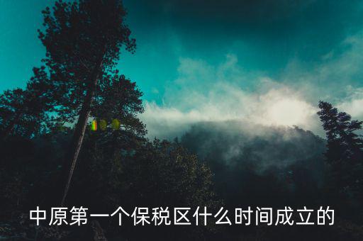 新泰保稅區(qū)什么時間投建，中原第一個保稅區(qū)什么時間成立的