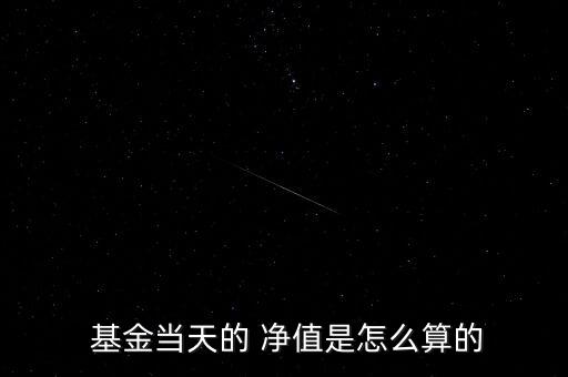  基金當天的 凈值是怎么算的