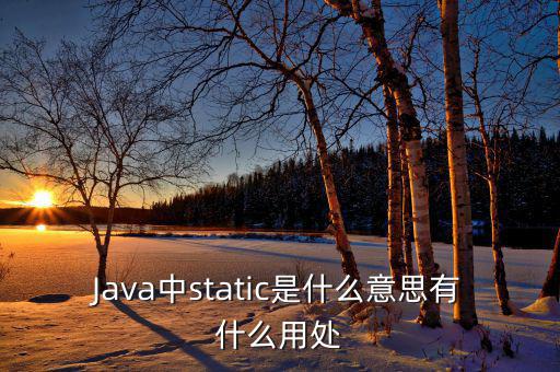 中翌靜態(tài)是什么，Java中static是什么意思有什么用處