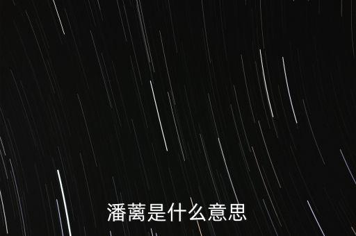 背蘺是什么意思，潘蘺是什么意思