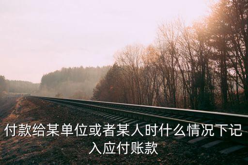 付款給某單位或者某人時什么情況下記入應(yīng)付賬款