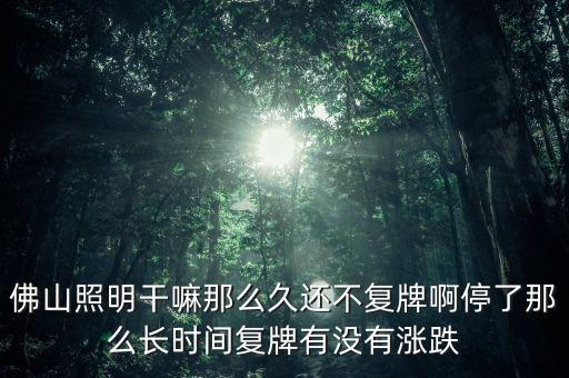 佛山照明為什么不漲，股票佛山照明的評級有所下降是什么原因