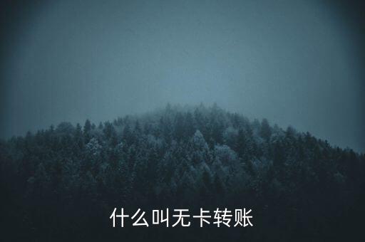 什么叫無(wú)卡轉(zhuǎn)賬