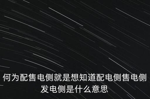 什么是發(fā)電側(cè)，發(fā)電側(cè)和變電側(cè)的側(cè)是什么意思啊