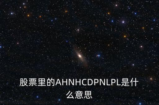 股票里的AHNHCDPNLPL是什么意思