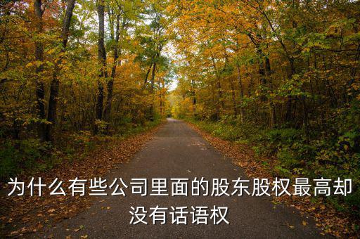 為什么有些公司里面的股東股權(quán)最高卻沒有話語權(quán)