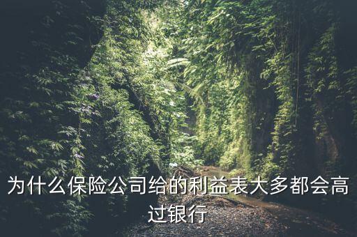 為什么保險公司給的利益表大多都會高過銀行