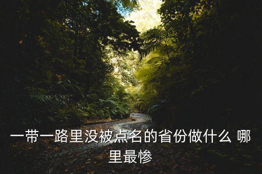 一帶一路為什么沒(méi)江蘇，一帶一路里沒(méi)被點(diǎn)名的省份做什么 哪里最慘