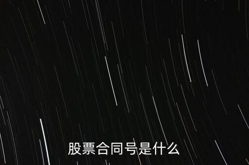 股票合同號(hào)是什么